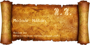 Molnár Nátán névjegykártya
